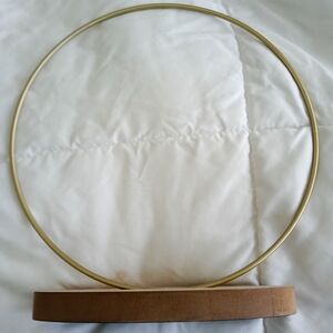 Ashland Gold Floral Hoop on Wooden Base